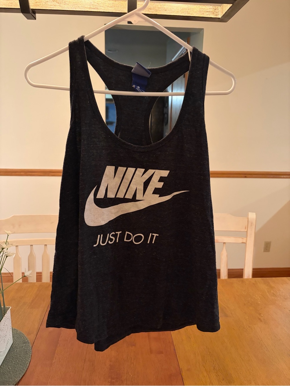 Nike Just Do It Racerback Tank Top Black Heather Women’s L